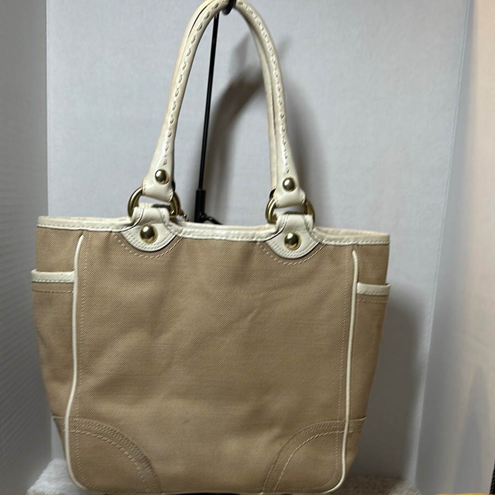 Coach 2007 Heritage Stripe Canvas and Leather Tote - Picture 8 of 12